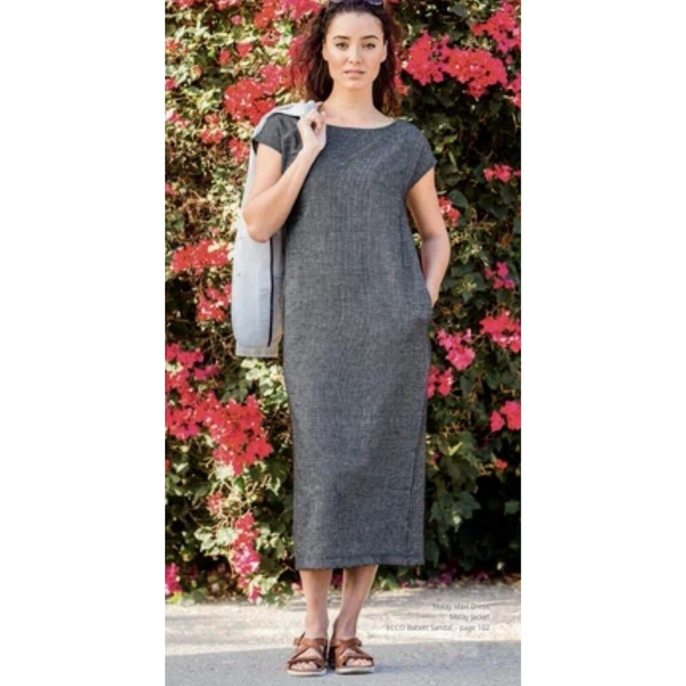 Rohan Malay women’s Linen Blend  Maxi Dress Approx 49” Lagenlook